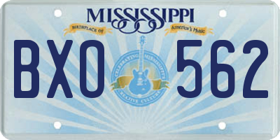 MS license plate BXO562