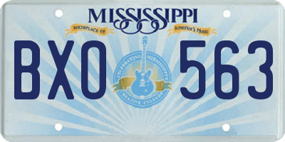 MS license plate BXO563