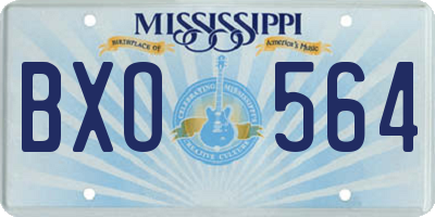 MS license plate BXO564