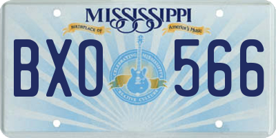 MS license plate BXO566