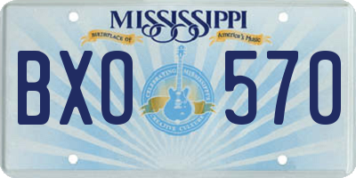 MS license plate BXO570