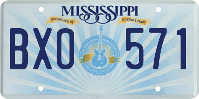 MS license plate BXO571