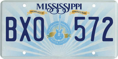 MS license plate BXO572