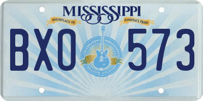 MS license plate BXO573