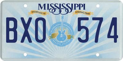 MS license plate BXO574