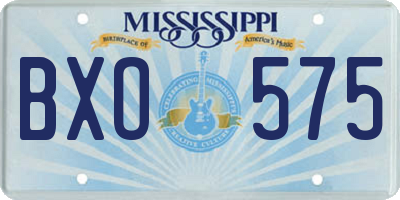 MS license plate BXO575