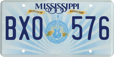 MS license plate BXO576