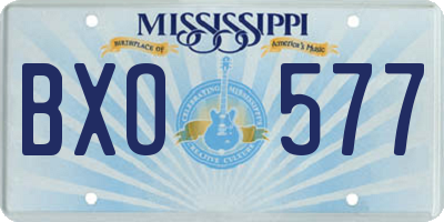 MS license plate BXO577