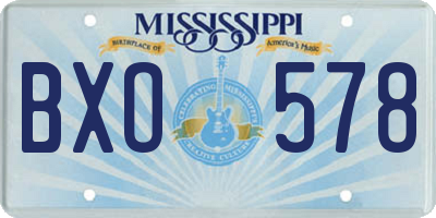 MS license plate BXO578