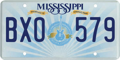 MS license plate BXO579