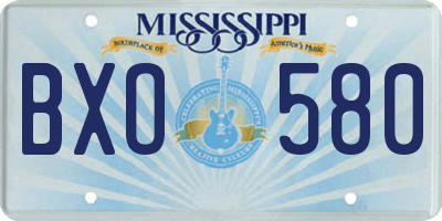 MS license plate BXO580