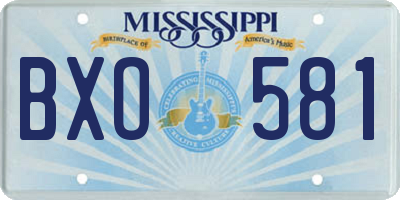 MS license plate BXO581