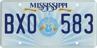 MS license plate BXO583