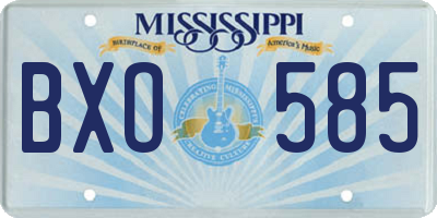MS license plate BXO585