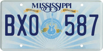 MS license plate BXO587