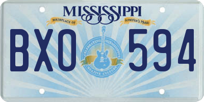 MS license plate BXO594