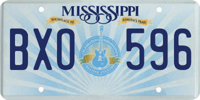 MS license plate BXO596