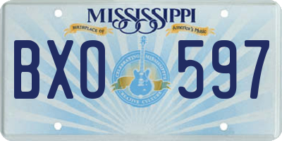 MS license plate BXO597