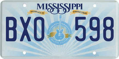 MS license plate BXO598