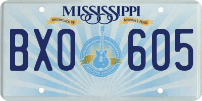 MS license plate BXO605
