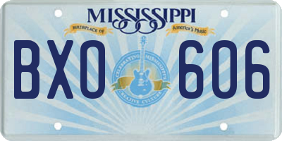 MS license plate BXO606