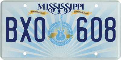 MS license plate BXO608