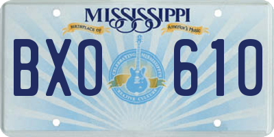 MS license plate BXO610