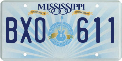 MS license plate BXO611