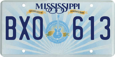 MS license plate BXO613