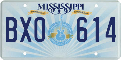 MS license plate BXO614
