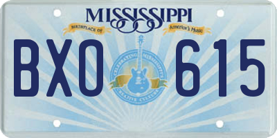 MS license plate BXO615