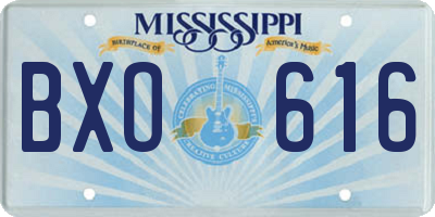 MS license plate BXO616