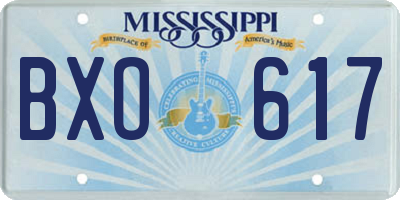 MS license plate BXO617