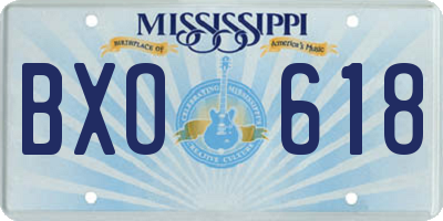 MS license plate BXO618