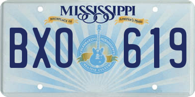 MS license plate BXO619