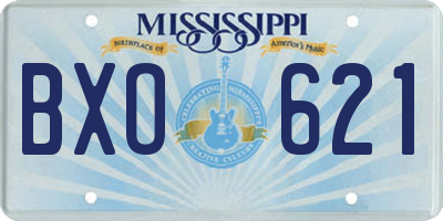 MS license plate BXO621