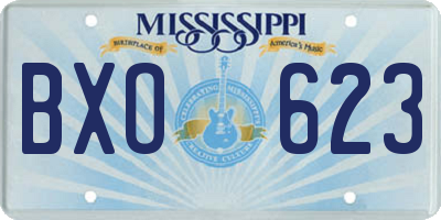 MS license plate BXO623