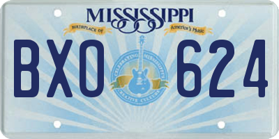 MS license plate BXO624