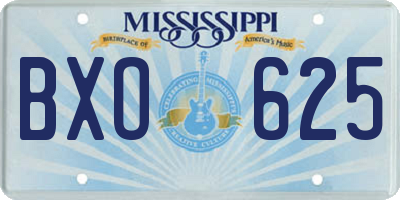 MS license plate BXO625
