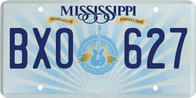 MS license plate BXO627