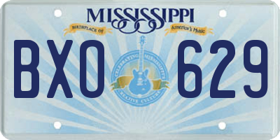 MS license plate BXO629