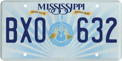 MS license plate BXO632