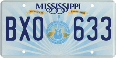 MS license plate BXO633