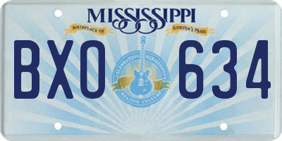 MS license plate BXO634
