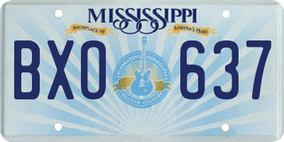 MS license plate BXO637