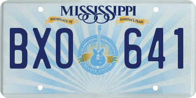 MS license plate BXO641