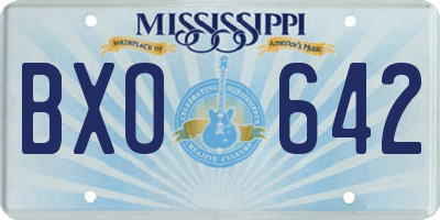 MS license plate BXO642