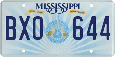 MS license plate BXO644