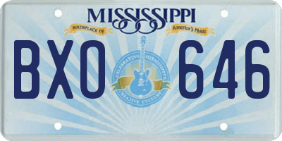 MS license plate BXO646