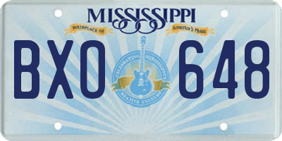 MS license plate BXO648